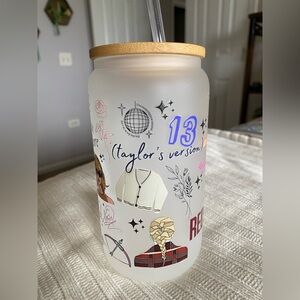 Taylor Swift Taylor’s version Frosted Glass with lid